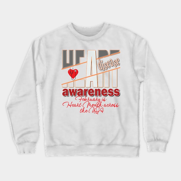 Heart disease awareness month Crewneck Sweatshirt by TeeText